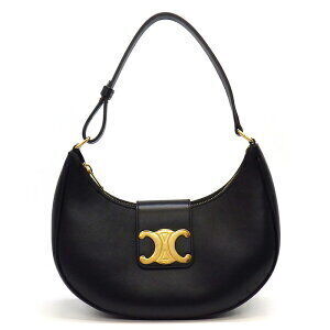 Celine Ava Triomphe Hobo Bag Black Smooth Calfskin